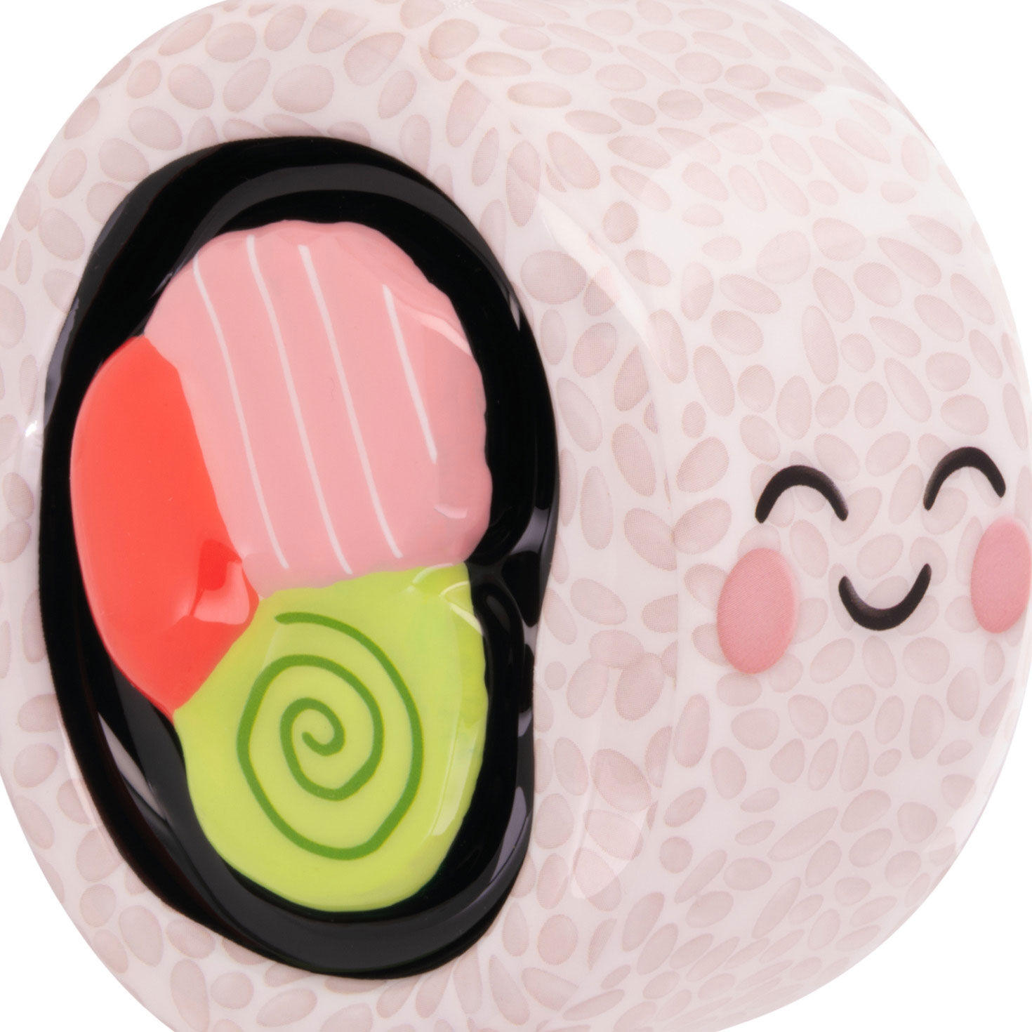 Smiling Sushi Roll Christmas Ornament closeup view image number 5
