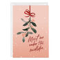 Meet Under the Mistletoe Romantic Custom Christmas Card, , large image number 1