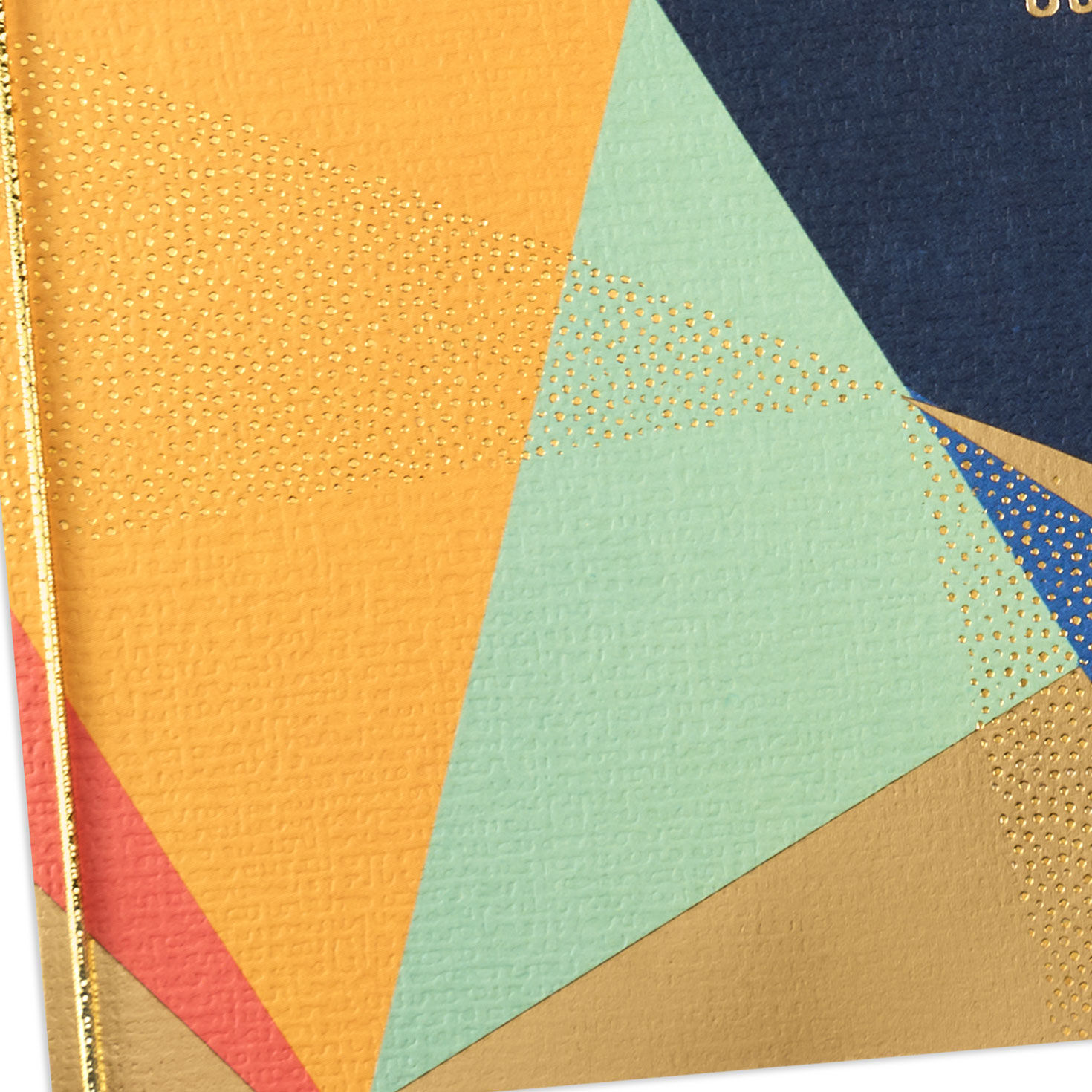 Abstract Navy, Gold, Coral Brother-in-law Birthday Card Card Front Detail image number 5