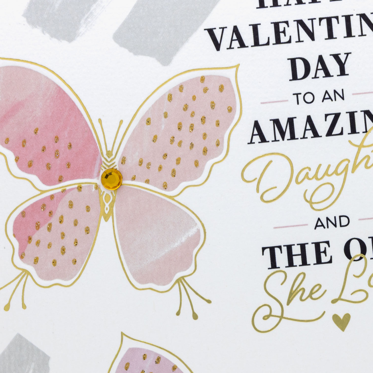 Butterflies Valentine for Daughter and Partner Card Front Detail image number 4