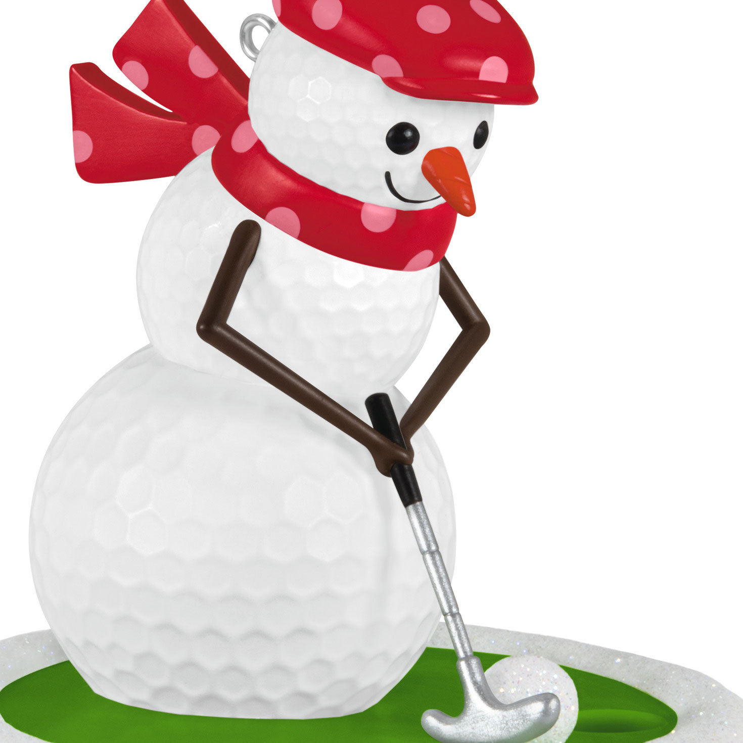 Golfing Snowman Keepsake Ornament closeup view image number 5