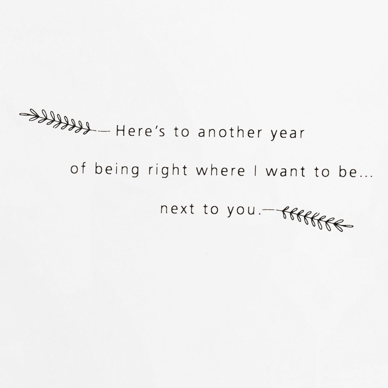 Script Letters and Delicate Leaves Anniversary Card sentiment image number 2