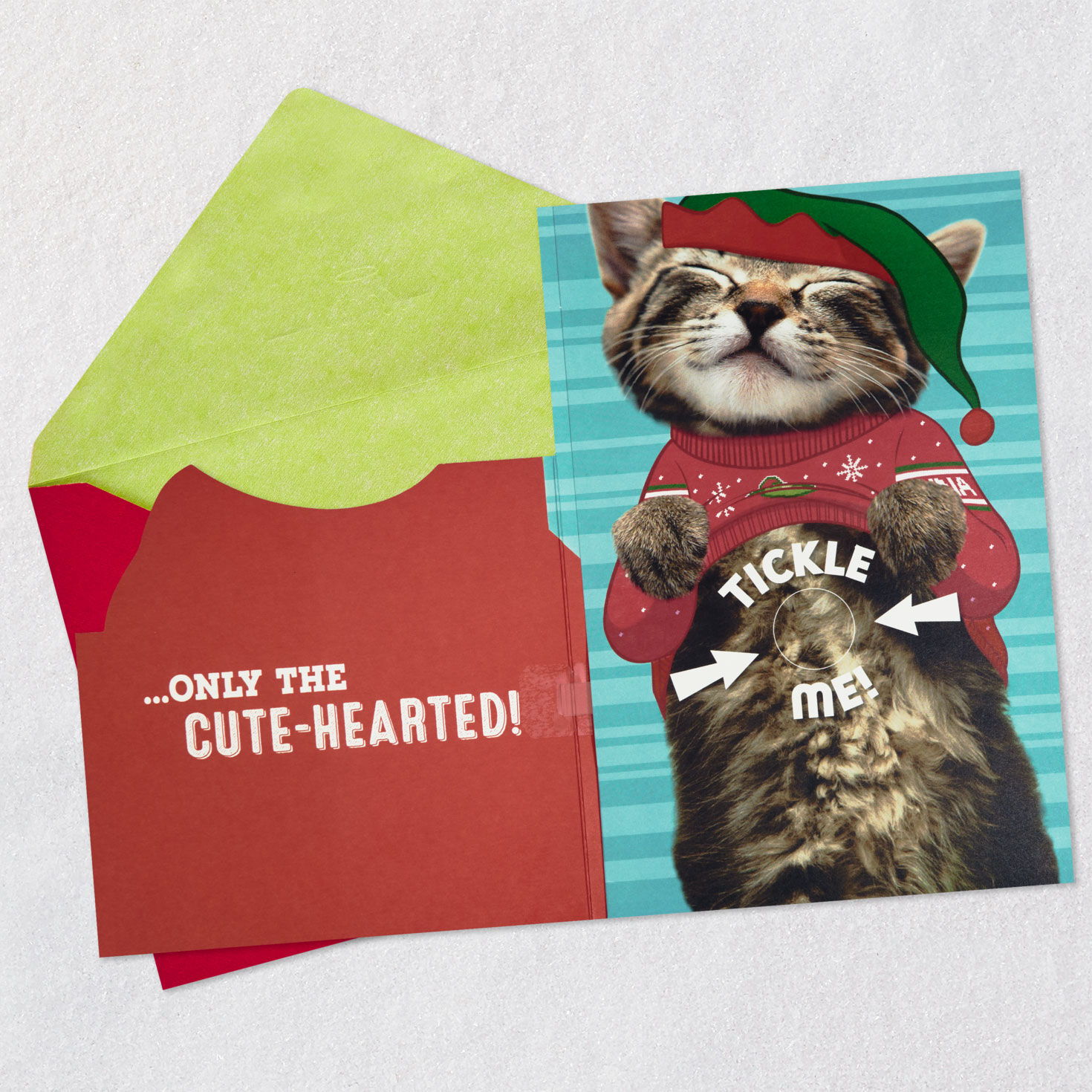 Ticklish Kitten Funny Christmas Card With Sound and Motion, , large image number 4