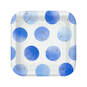 Blue Watercolor Dots Square Dessert Plates, Set of 8, , large image number 1