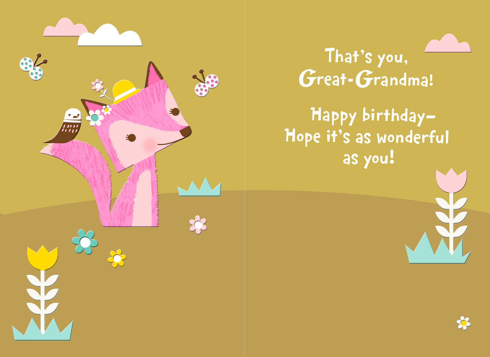 Wonderful Woodland Wishes Birthday Card for Great-Grandma