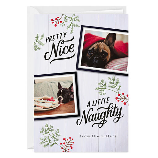 Personalized Naughty and Nice Christmas Photo Card, 