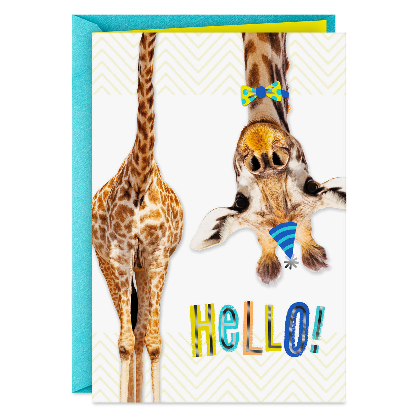 Giraffe in Bow Tie and Party Hat Birthday Card for Kids