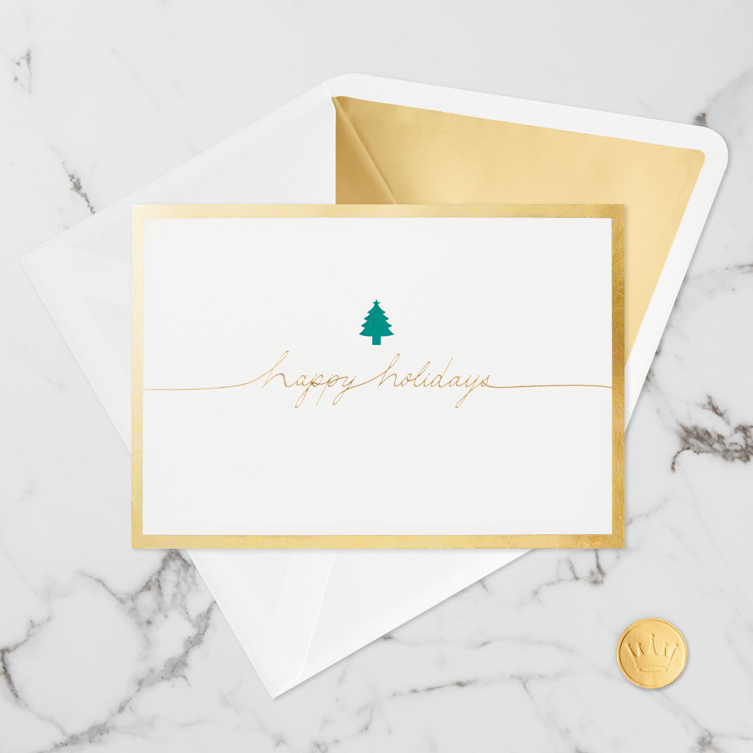 Christmas Tree 3D Pop-Up Holiday Card Card Front with Envelope and Gold Seal image number 6