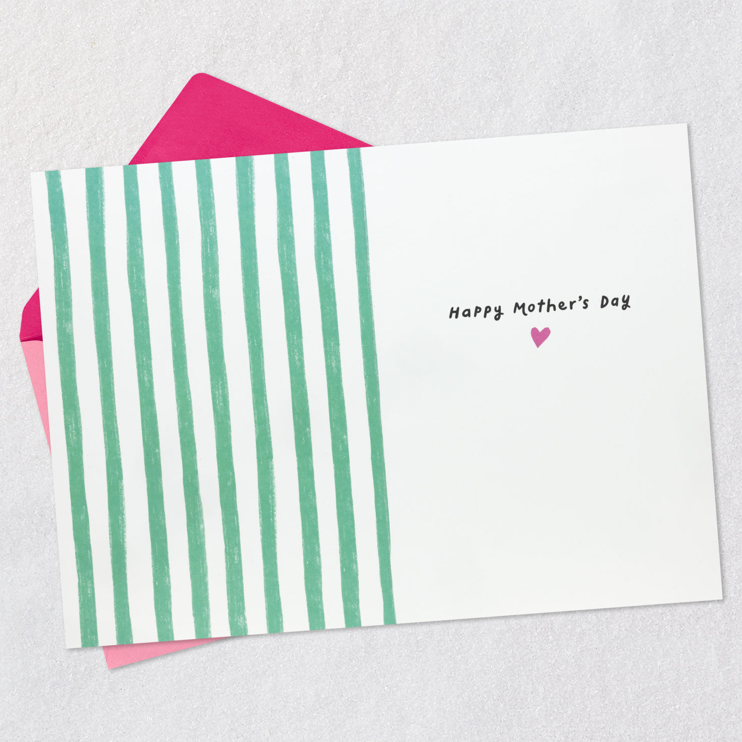 Strawberries and Hearts Mom Mother's Day Card Open card with envelope image number 3