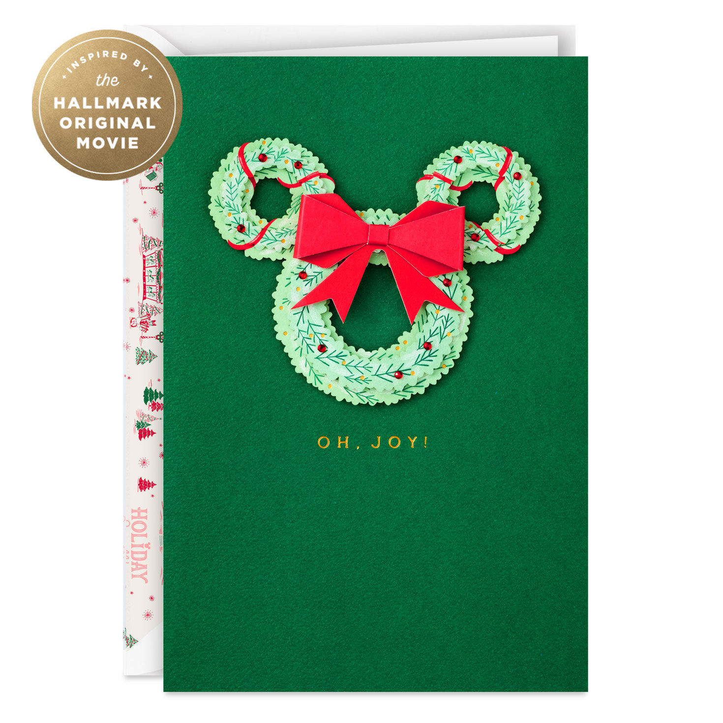 Hallmark + Disney Holiday Ever After Mickey Wreath Christmas Card