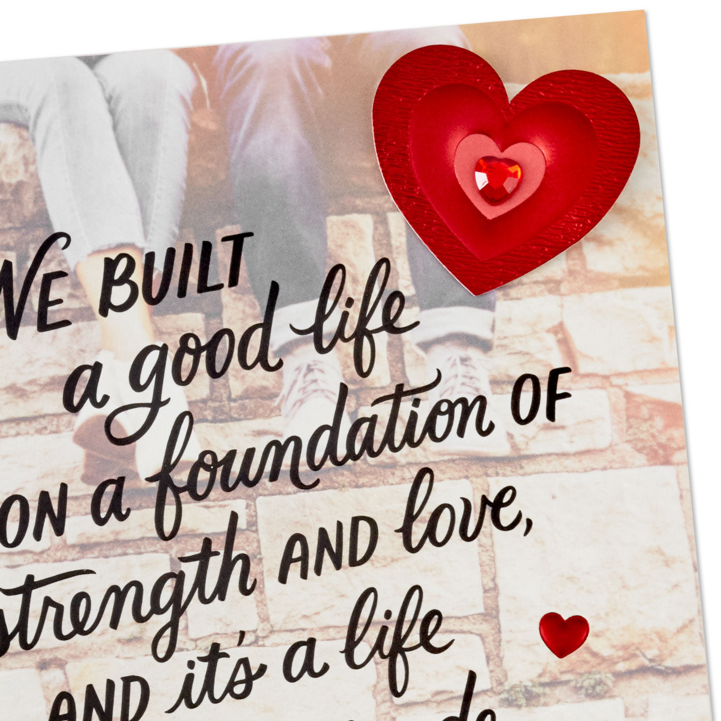 Couple on Stone Wall Husband Valentine's Day Card Cover Detail image number 4