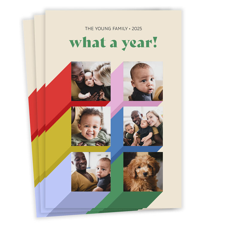 What a Year! Flat Holiday Photo Card