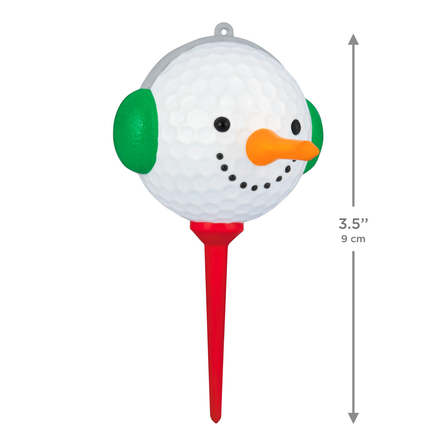 Snowman Golf Ball on Red Tee Keepsake Ornament measurement image number 3
