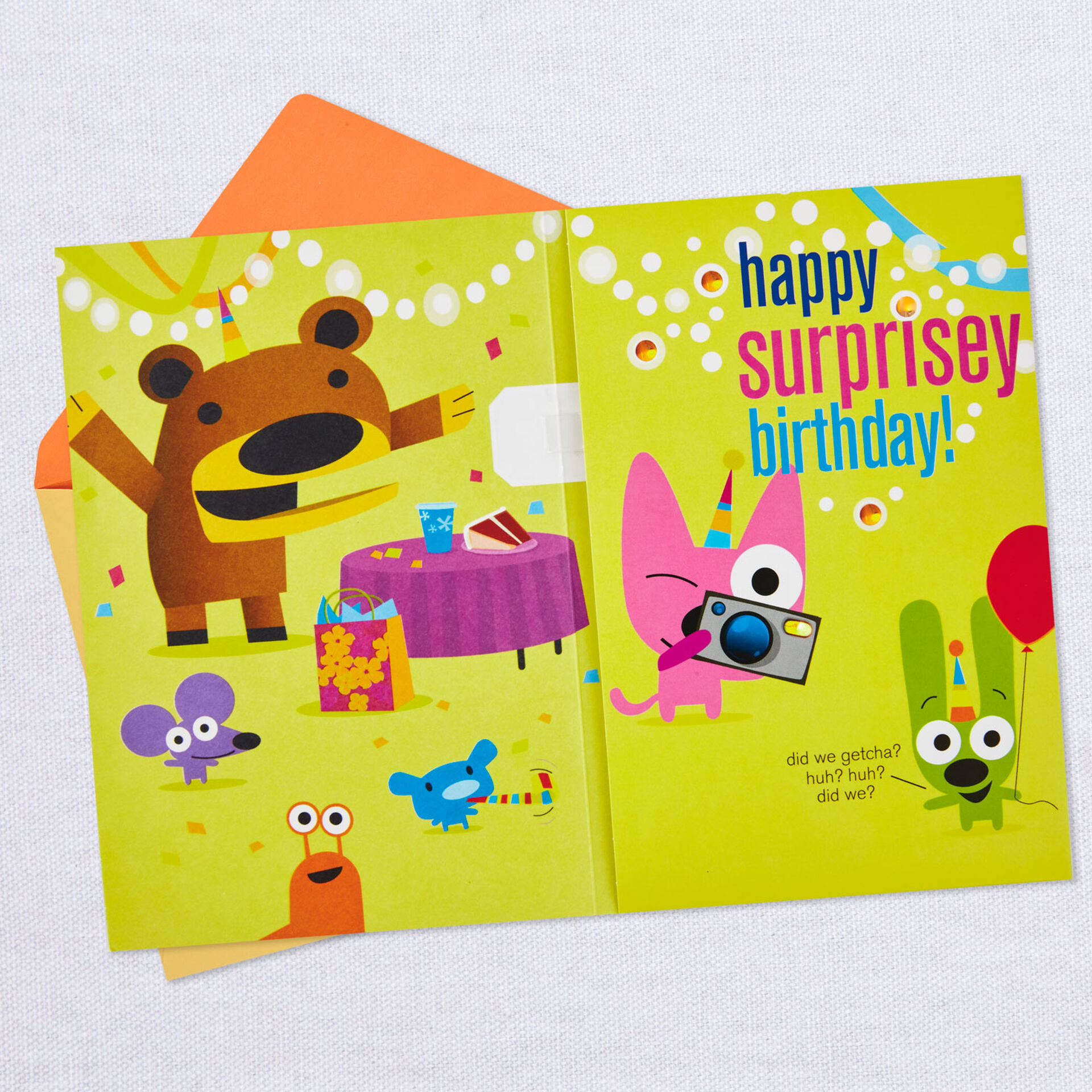 hoops&yoyo™ Surprise Party Birthday Card With Lights and Sound Greeting Cards Hallmark