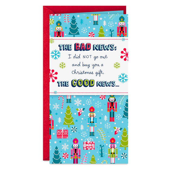 Good News and Bad News Funny Money Holder Christmas Card, , large image number 1