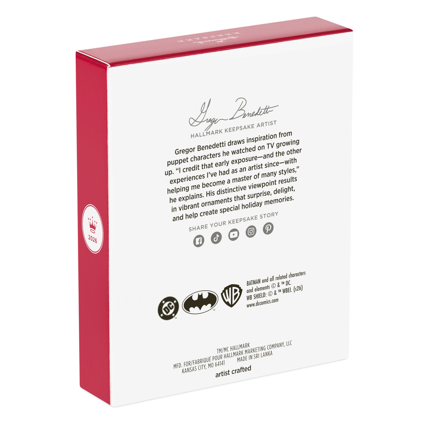 DC Batman Vintage Figure Keepsake Ornament Package Back image number 8