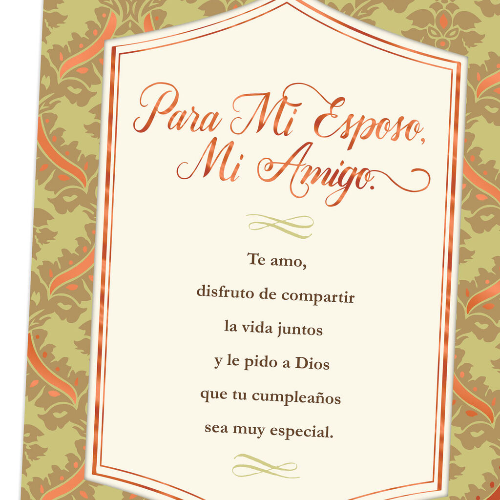 Husband And Friend Spanish Language Religious Birthday Card