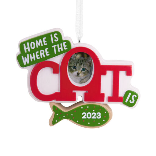 Home Is Where the Cat Is 2023 Photo Frame Hallmark Ornament, 