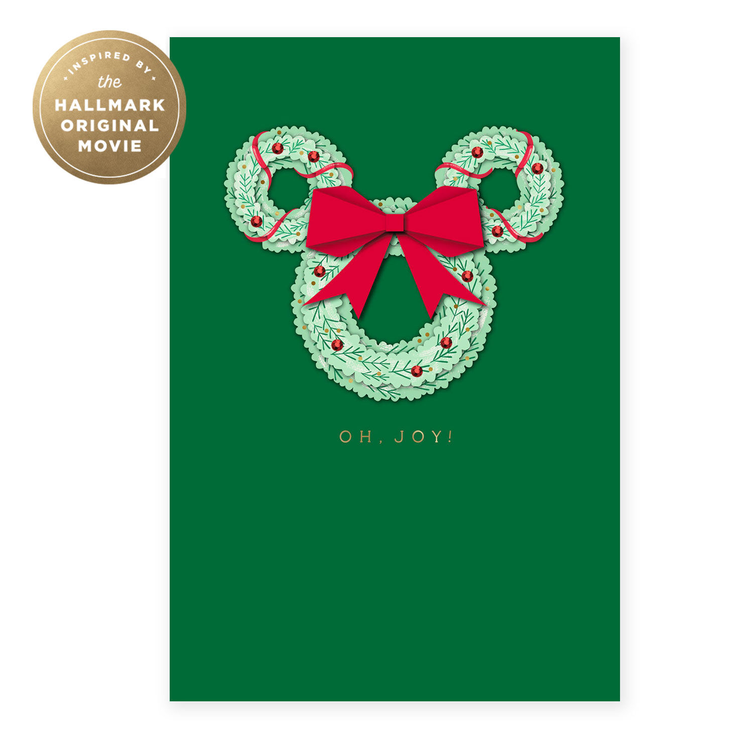 Disney "Holiday Ever After" Mickey Wreath Christmas Card