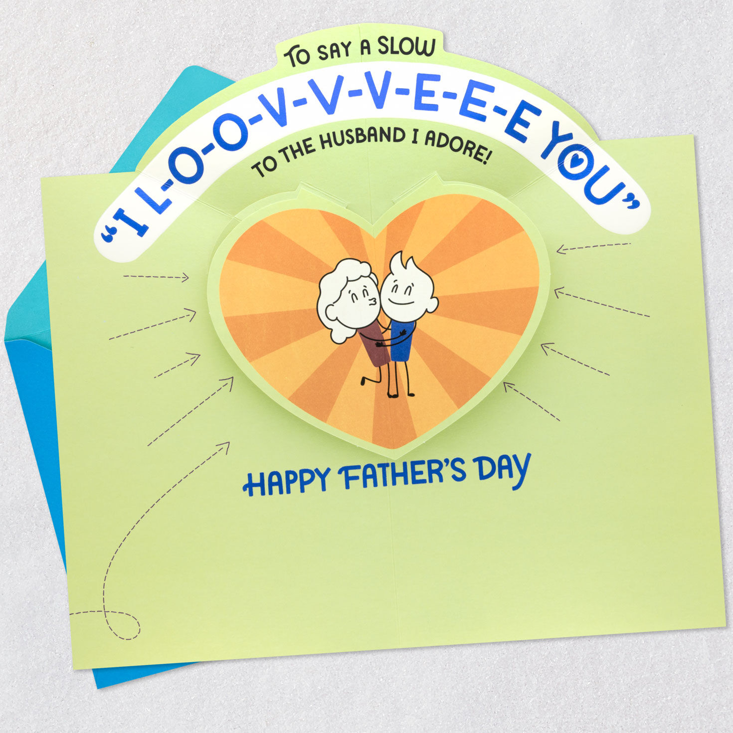 Cute Cartoon Family Father's Day Card Open card with envelope image number 4