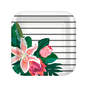 Lily Bouquet on Stripes Square Dessert Plates, Set of 8, , large image number 1