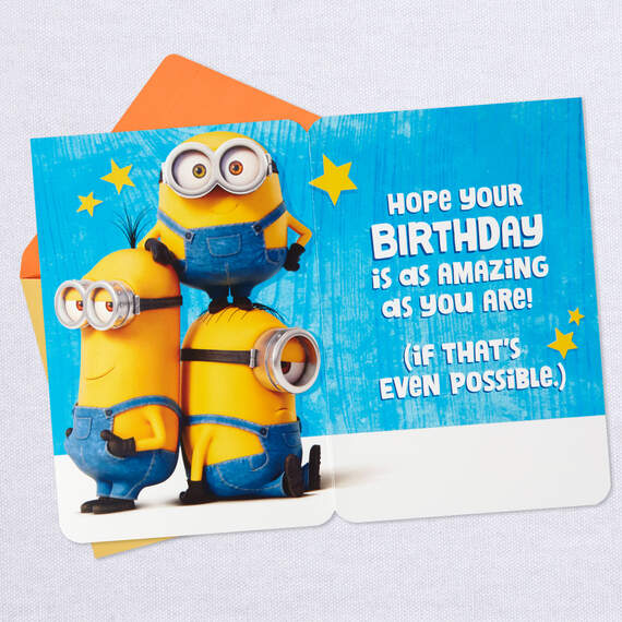 Mind-Blowing Minions Birthday Card With Stickers, , large image number 3