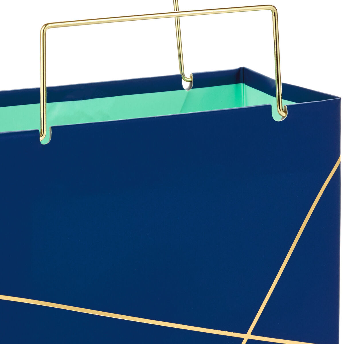 Navy With Gold Small Square Gift Bag, 5.5" Gift Bags Hallmark