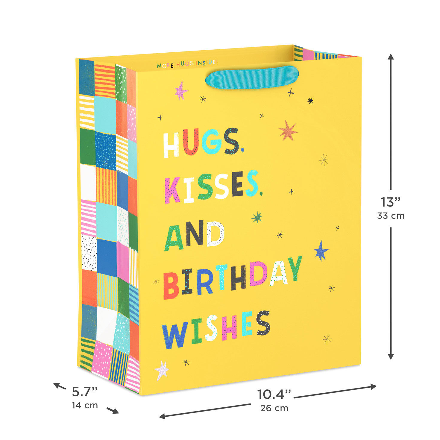 Colorful Birthday Lettering on Yellow Large Bag measurement image number 3