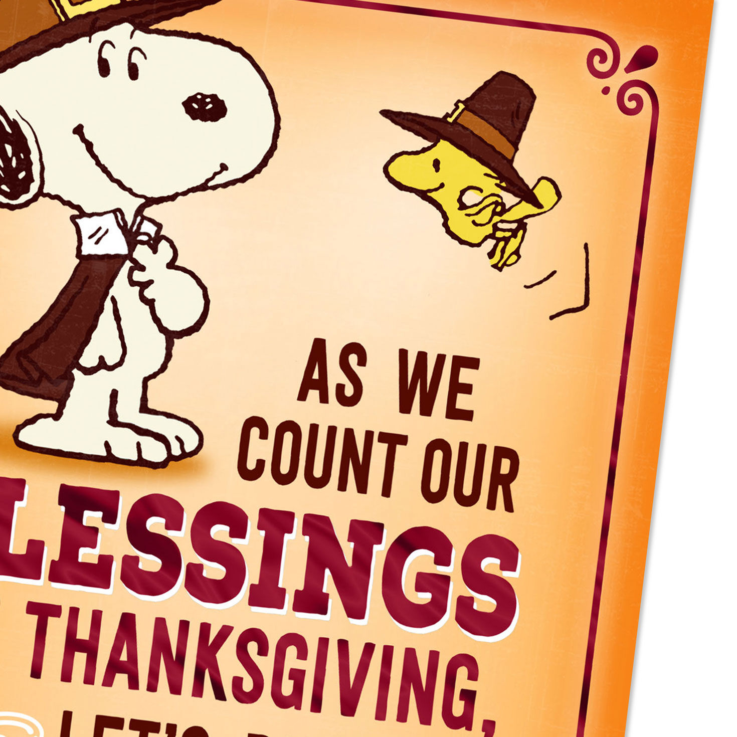 Peanuts® Snoopy and Woodstock Counting Our Blessings Funny Thanksgiving Card for only USD 2.99 | Hallmark