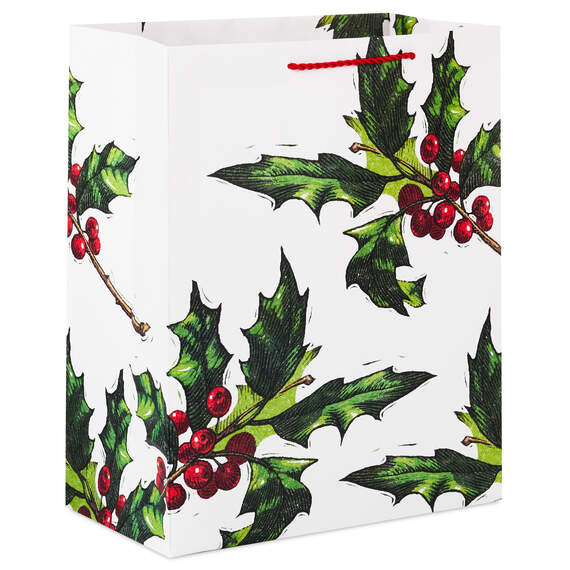 13" Berries and Greenery Large Christmas Gift Bag, , large image number 5