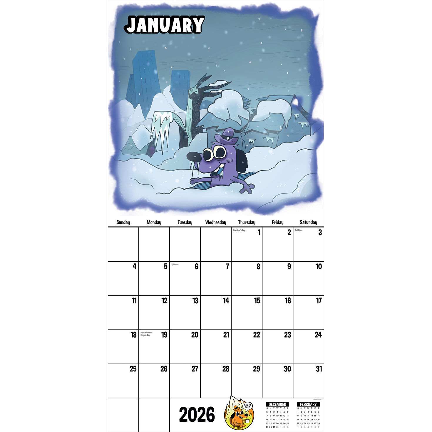 Time Factory This Is Fine Cartoons Funny 2026 Wall Calendar for only USD 16.99 | Hallmark