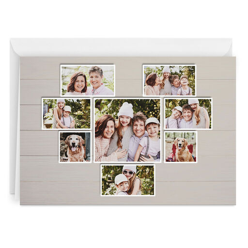Personalized Heart-Shaped Photo Collage Photo Card, 