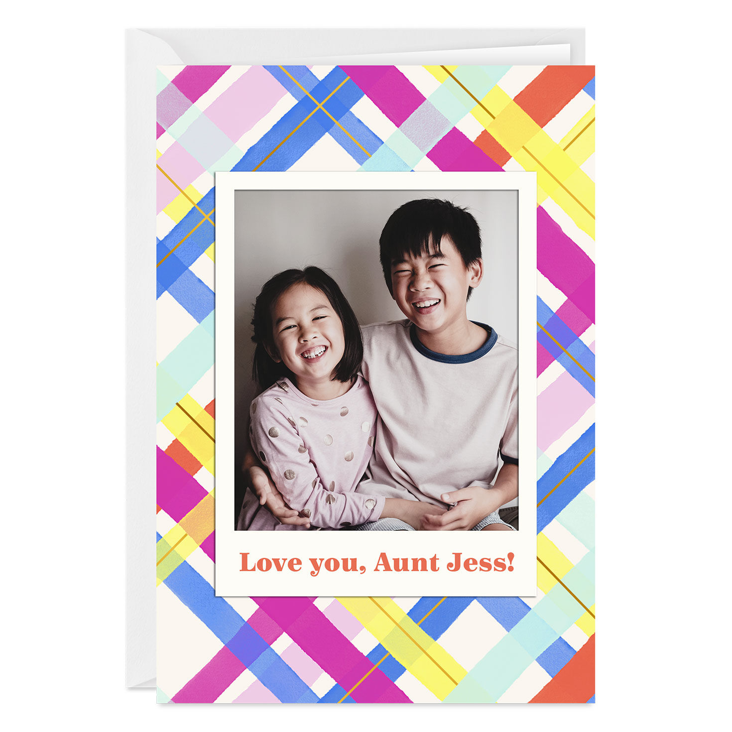 Fun and Bright Pastel Plaid Custom Card for only USD 4.99 | Hallmark