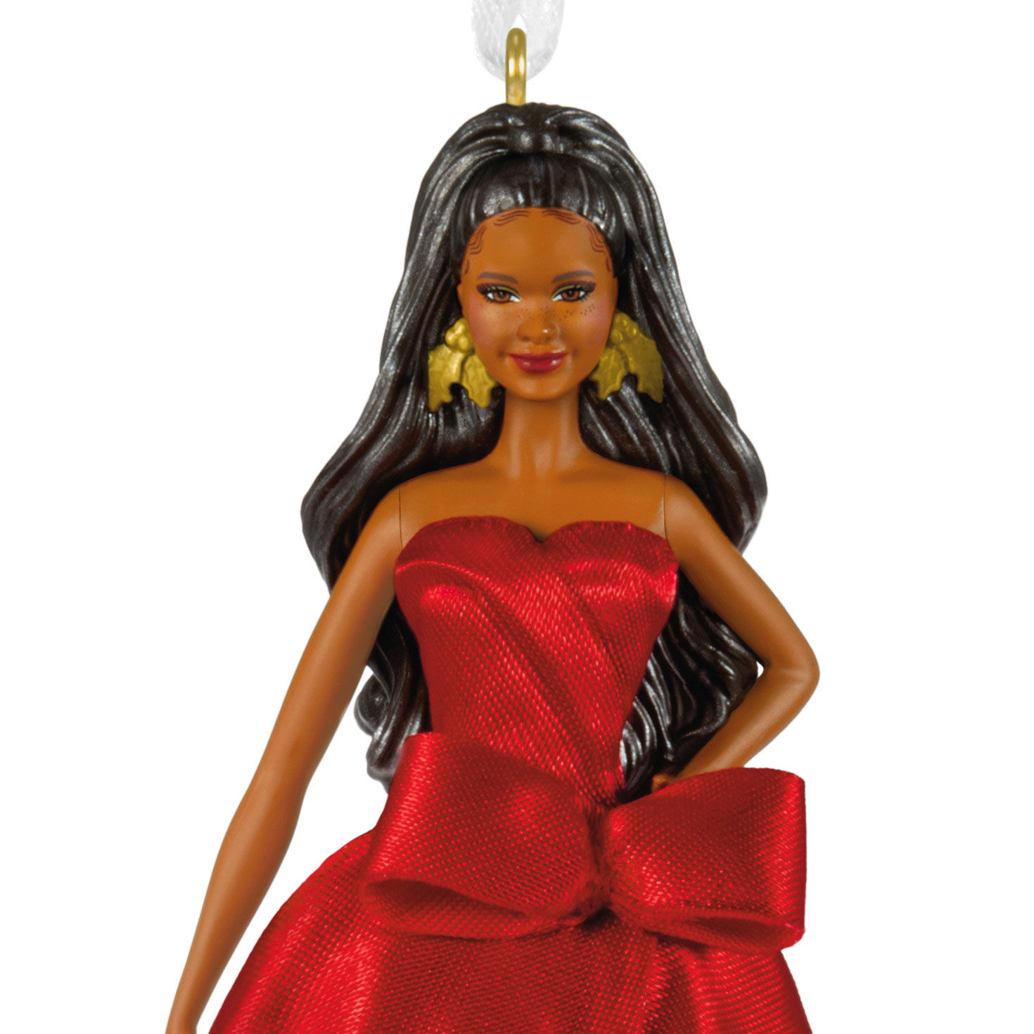 2026 Black Holiday Barbie Keepsake Ornament closeup view image number 5