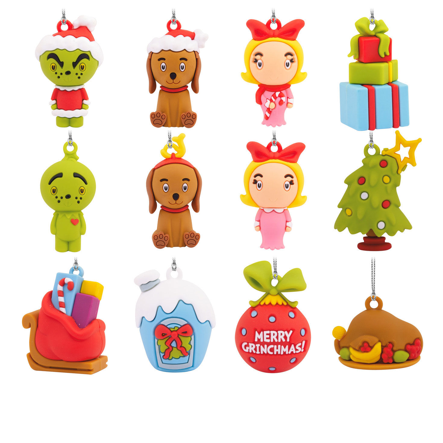 Dr. Seuss's How the Grinch Stole Christmas!&trade; Hallmark Countdown Calendar Paper Tree Set With 12 Mini Ornaments, , large image number 2