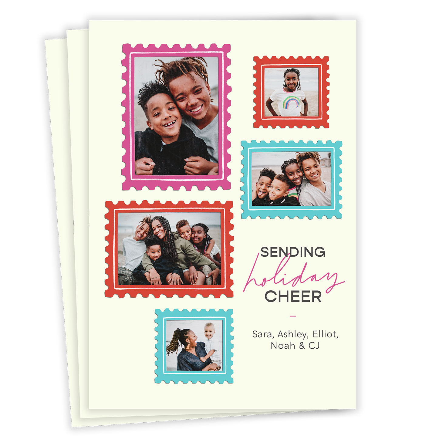Fun Photo Stamps Flat Holiday Photo Card