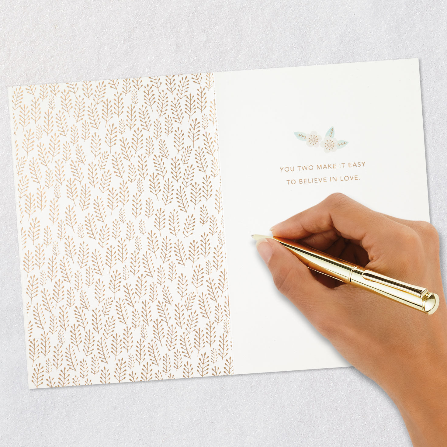 Lovebirds on Flowering Branches Wedding Card, , large image number 6