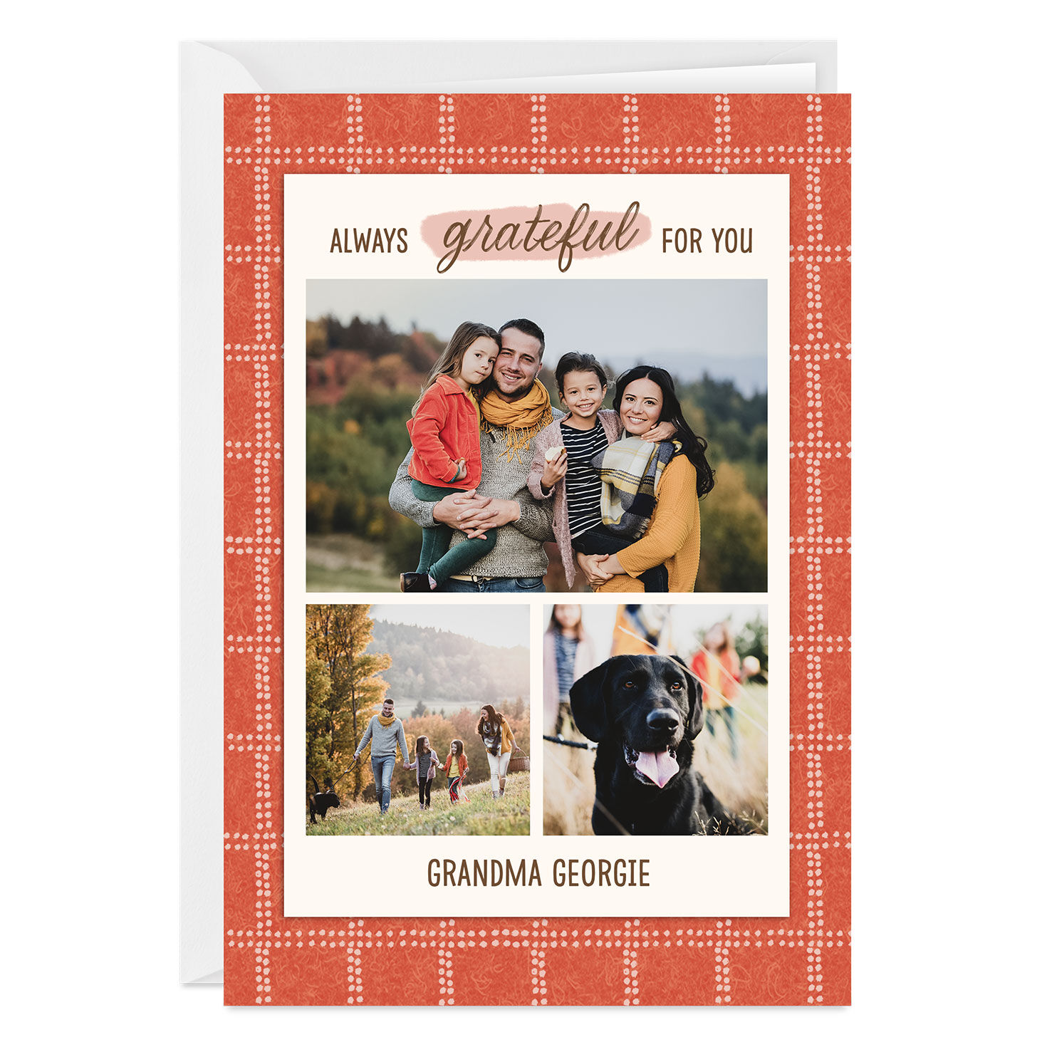 Rustic Orange and White Plaid Custom Card for only USD 4.99 | Hallmark