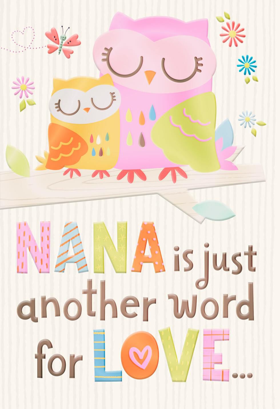 Two Owls Nana Means Love Grandparents Day Card