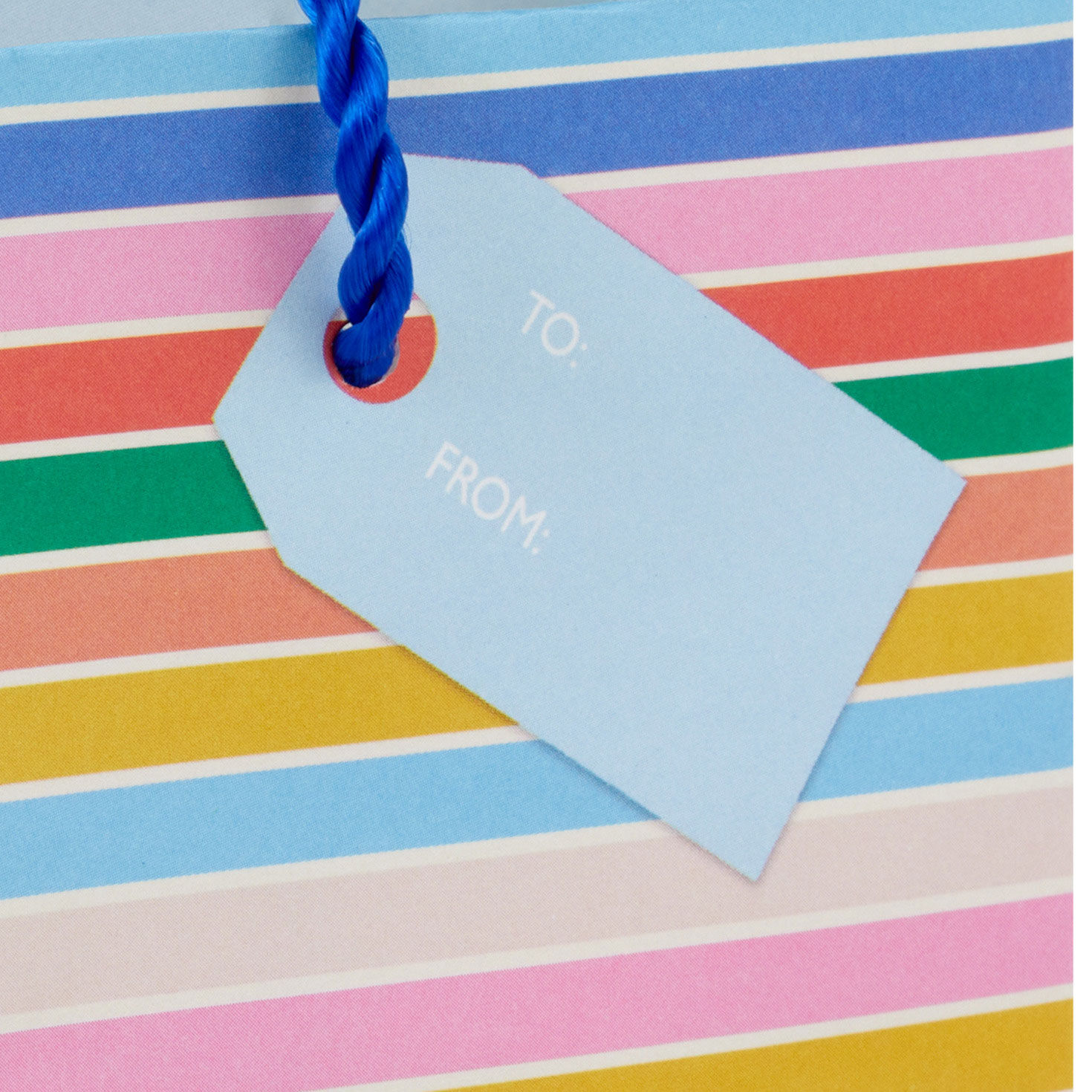 Rainbow Cake Slice on Blue Mini Bag for Gift Cards Tag Detail image number 4