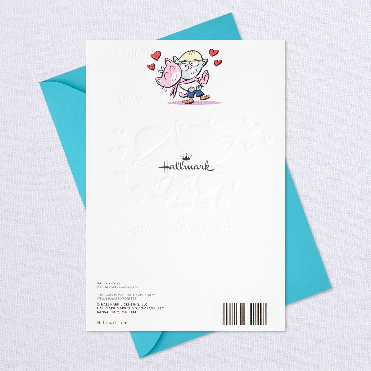 Cute Cat Couple Cartoon Birthday Card for Husband, , large image number 7