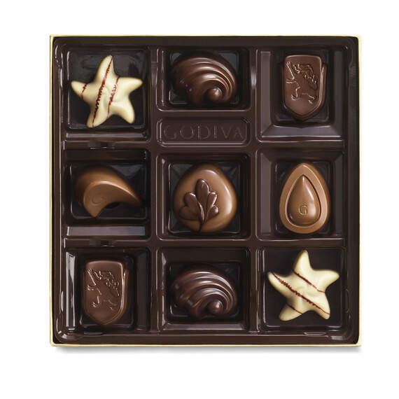 Godiva Assorted Chocolates Gold Gift Box, 9 pieces, , large image number 2