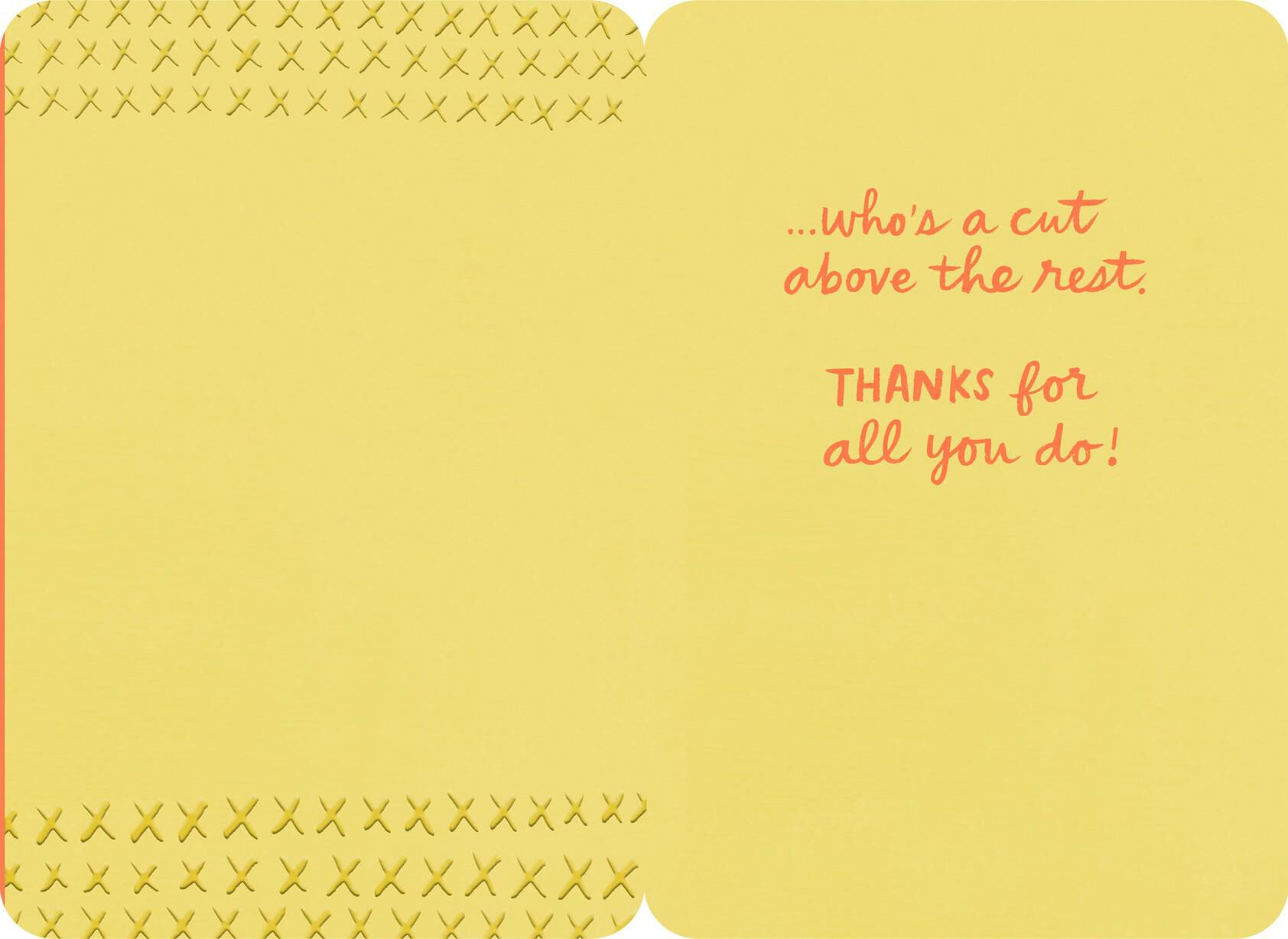 A Cut Above the Rest Hairdresser Thank You Card