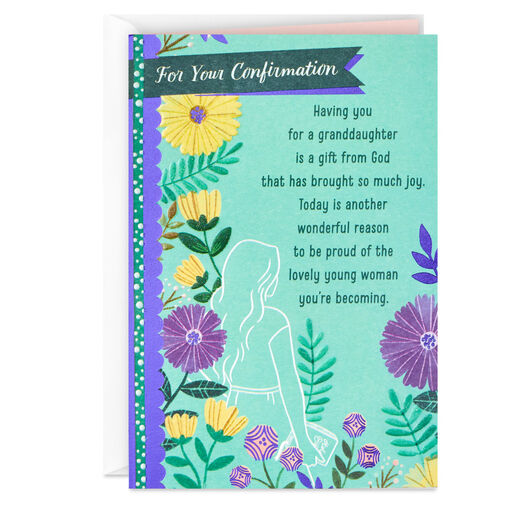 A Gift From God Religious Confirmation Card for Granddaughter, 