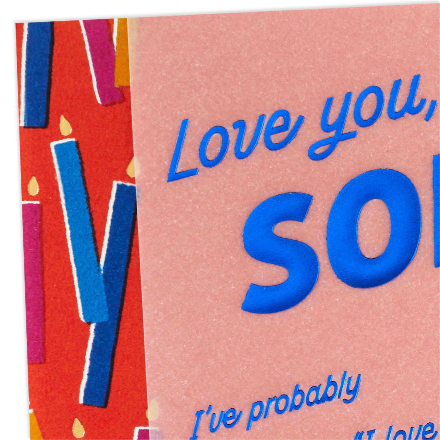 Modern Candles on Red Birthday Card for Son Card Front Detail image number 5