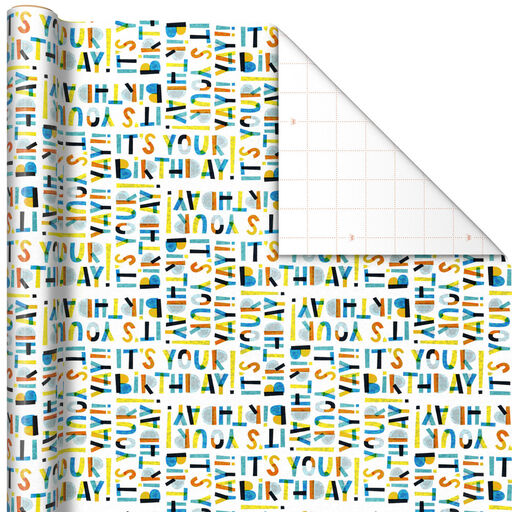 Yay It's Your Birthday Wrapping Paper, 17.5 sq. ft., 