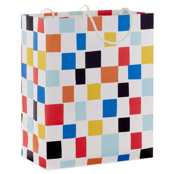 9.6" Colorful Checkered Medium Gift Bag, , large image number 1