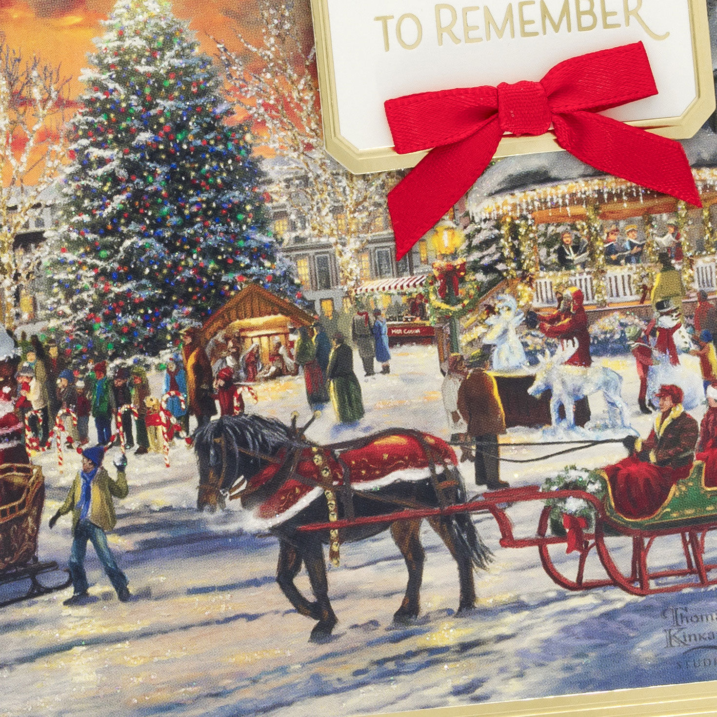 Christmas Town at Night Boxed Christmas Cards Cover Detail image number 5