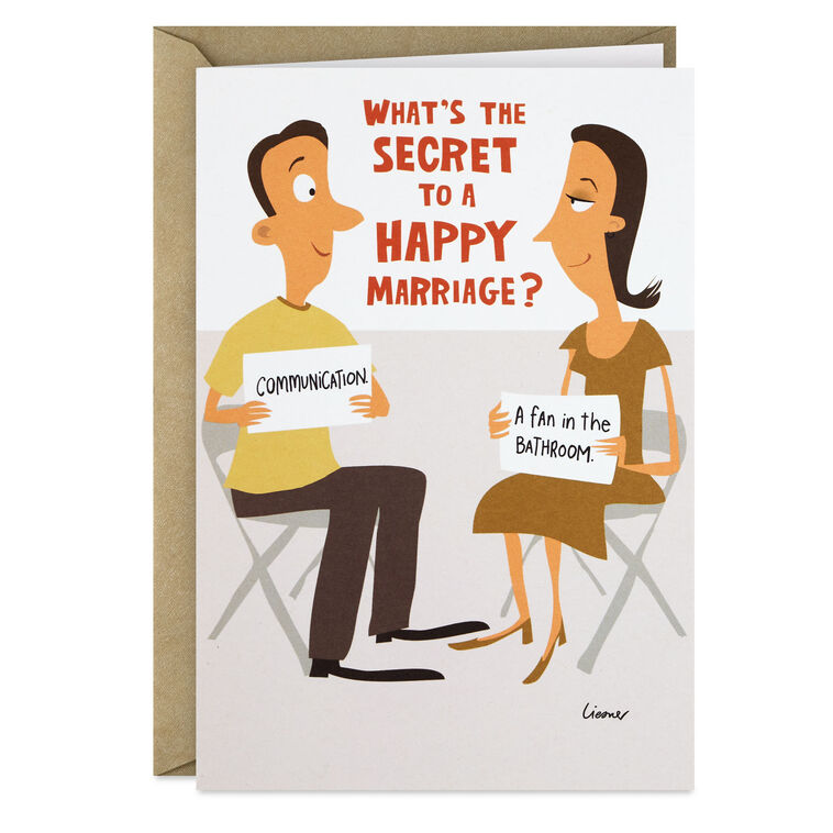 The Secret to a Happy Marriage Funny Anniversary Card for Couple