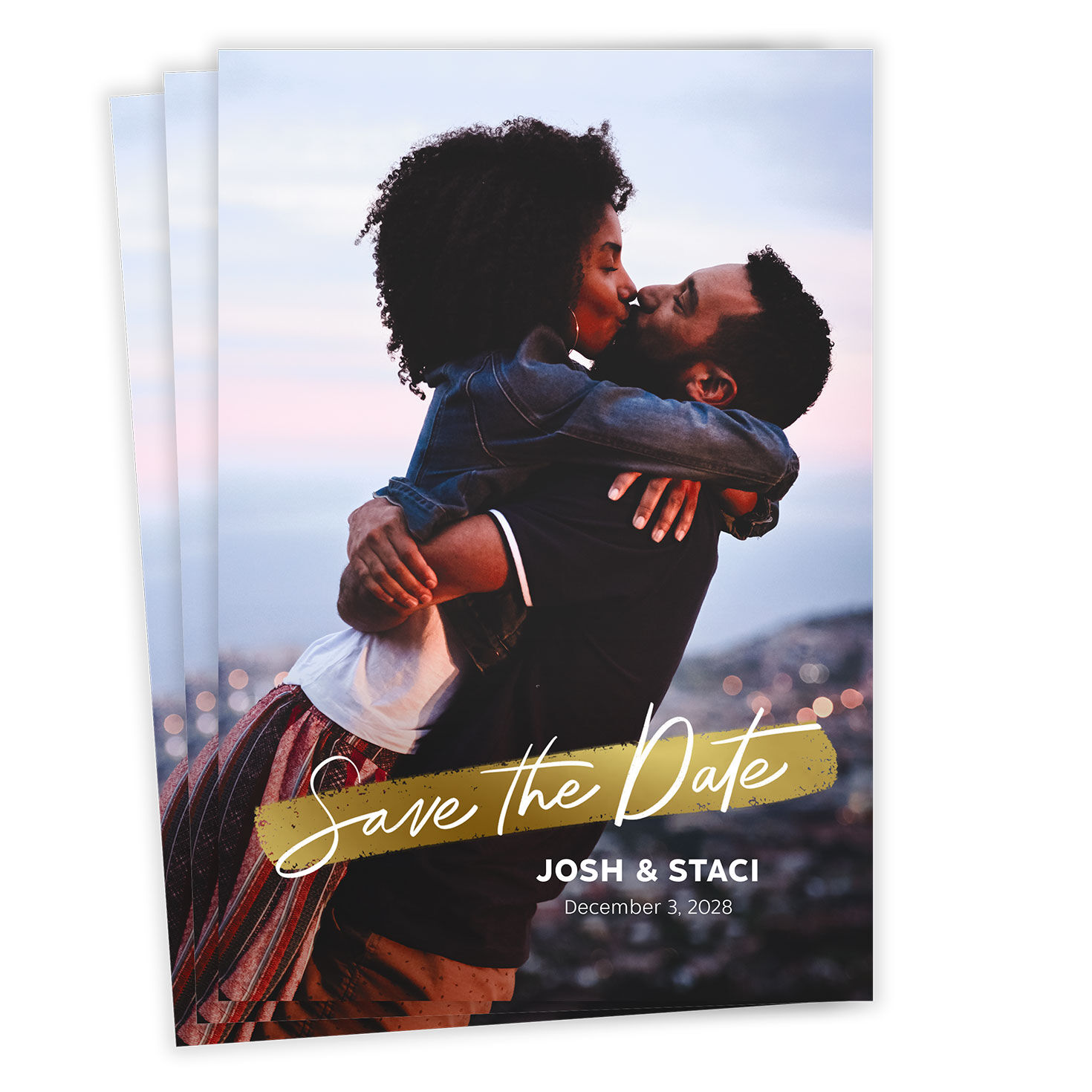 Gold Brushstroke Save the Date